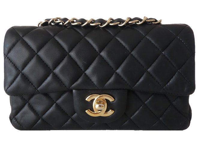 Timeless Chanel PM Classic Black Leather  ref.73698