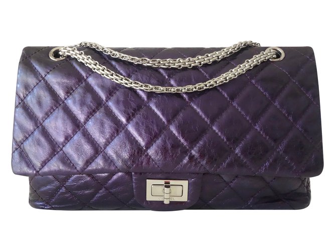 Chanel 2.55 maxi Purple Leather  ref.73702