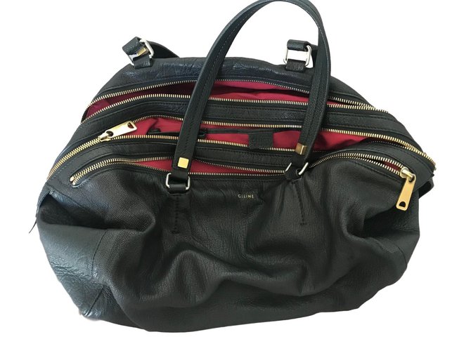 Céline Handbag Black Leather  ref.73751
