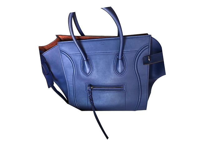 Bolsa Céline Luggage Phantom de couro índigo