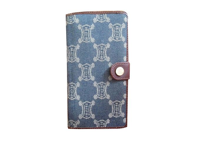 Céline Leather Wallet Blue