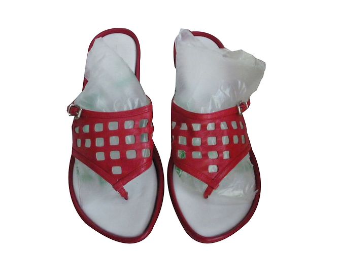 Autre Marque Rote Ledersandalen 38 IT