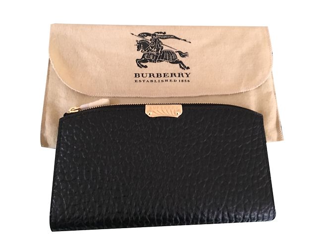 Burberry Black Grained Leather Wallet