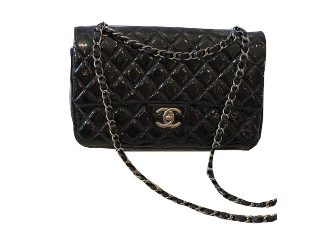 Chanel TIMELESS Black Patent leather  ref.73936