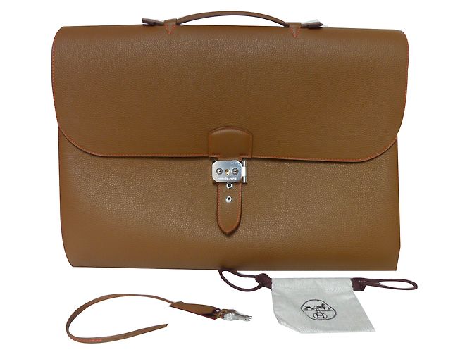 Hermès Borsa / valigetta D'oro Pelle