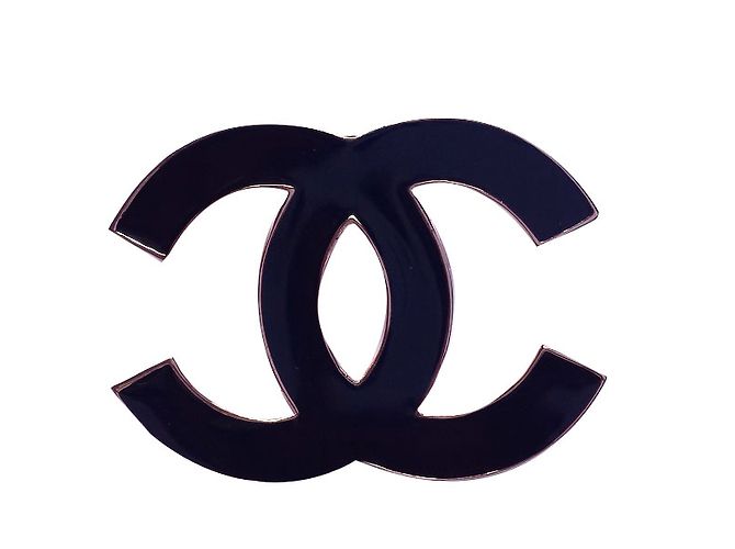 Chanel Brosche Schwarz Stahl