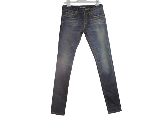Saint Laurent Jeans Blu Cotone Elastan  ref.74011