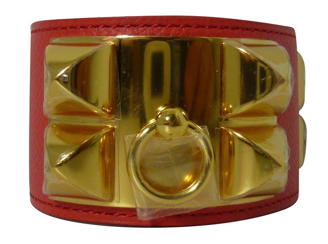 Hermès Armband Pink Golden Leder Vergoldet  ref.74060