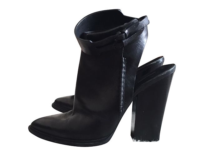 Botines de tacón Alexander Wang en cuero negro