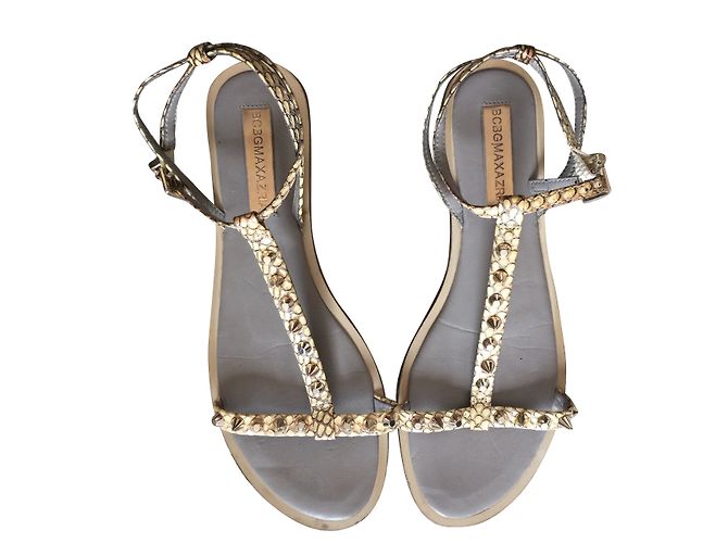 Bcbg Max Azria leather sandals silvery