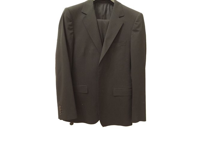 Gucci de dos piezas traje clásico de lana Negro  ref.74152