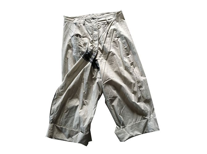 Pantalones Rundholz Black Label de algodón estampado morado oscuro Beige