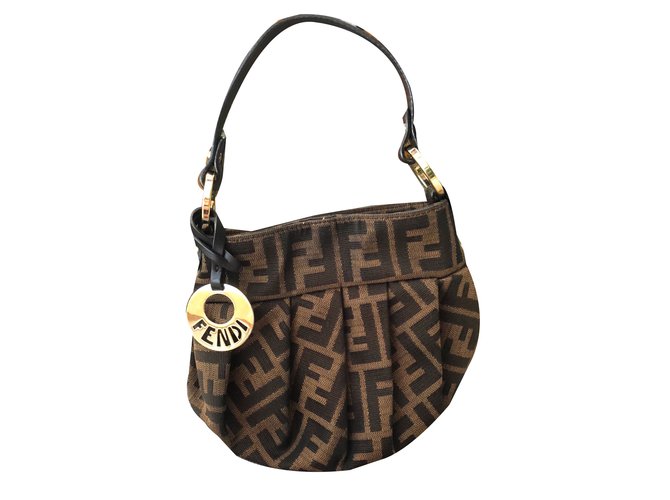 Fendi Handbags Brown Cloth  ref.74170