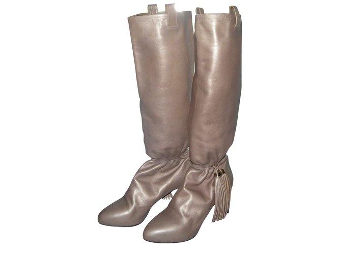 Céline boots Beige Leather  ref.74191
