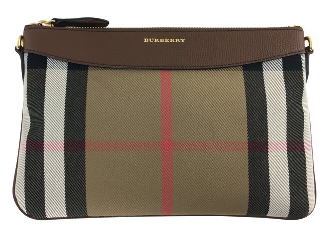 Burberry Clutch Bag Handbags Leather 