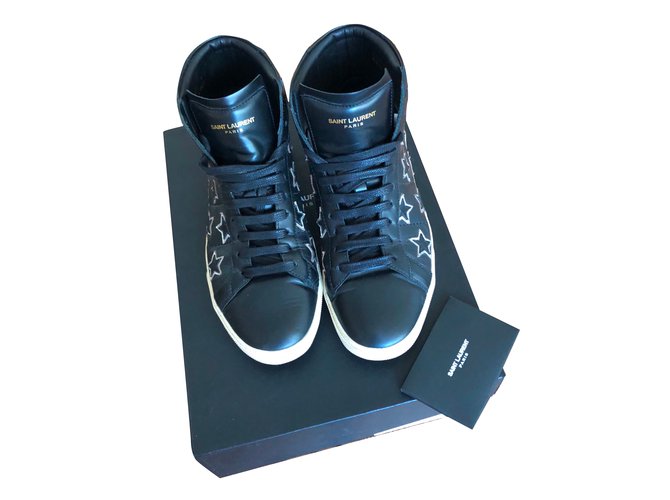 black and blue saint laurent sneakers
