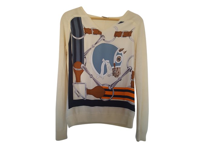 Hermès Pull Soie Écru