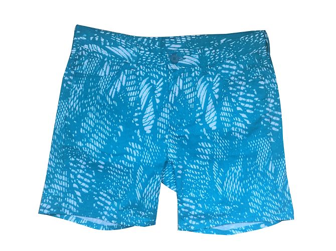 Shorts Mm6 de algodão turquesa e branco