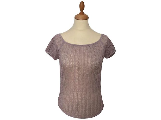 Top Chloé de seda rosa com fio de prata