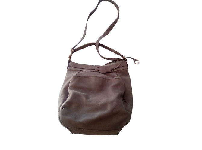 Vanessa Bruno Handbag Taupe Leather  ref.74335