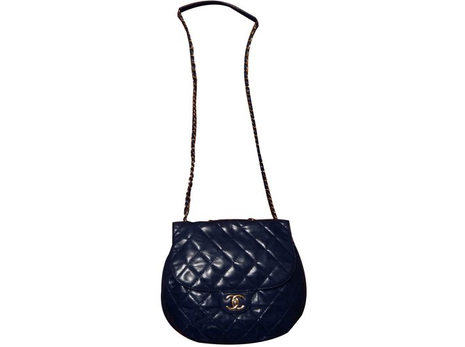 Chanel Bag Blue Leather  ref.74339