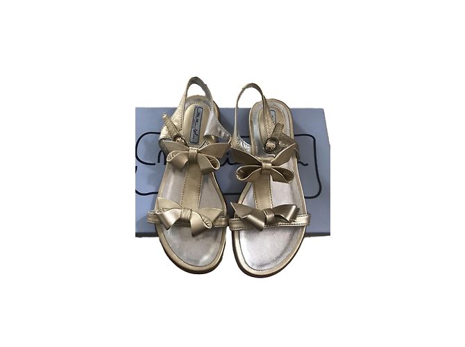 Autre Marque Sandali in pelle dorata per bambini D'oro