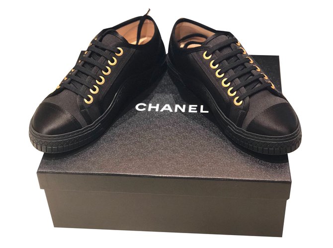 chanel satin sneakers