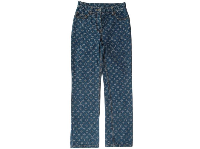 Straight jeans Louis Vuitton Blue size 46 FR in Cotton - 35157925