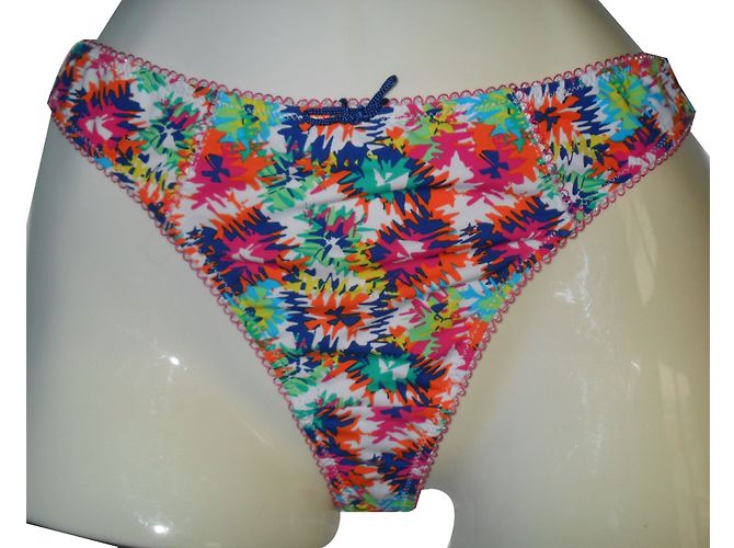 Autre Marque Set Lingerie Charlott' Fascia e Perizoma in Seta Multicolore