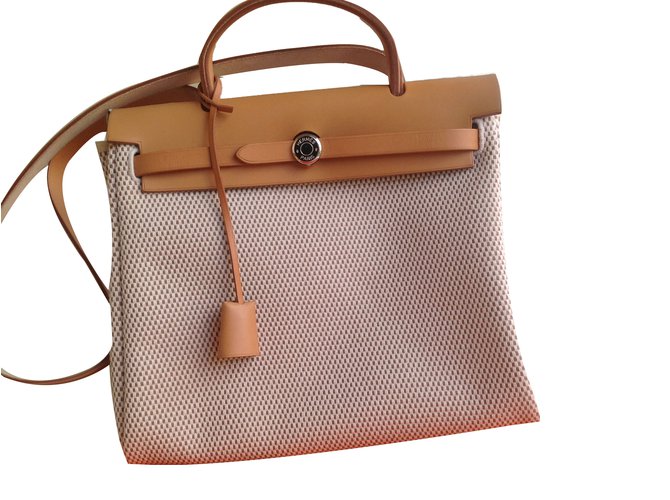 Hermès Herbag Cuir Beige  ref.74525