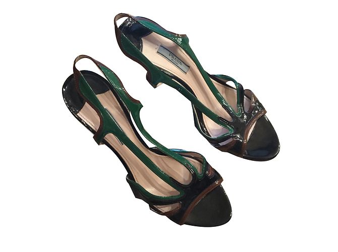 Sandali Prada in vernice multicolore 39