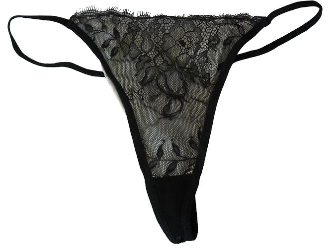 Autre Marque Charlott String aus Spitze Schwarz