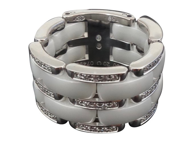 Chanel Ring White Ceramic  ref.74770