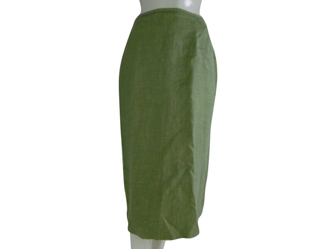 Jean Paul Gaultier Skirt Green Linen  ref.74794