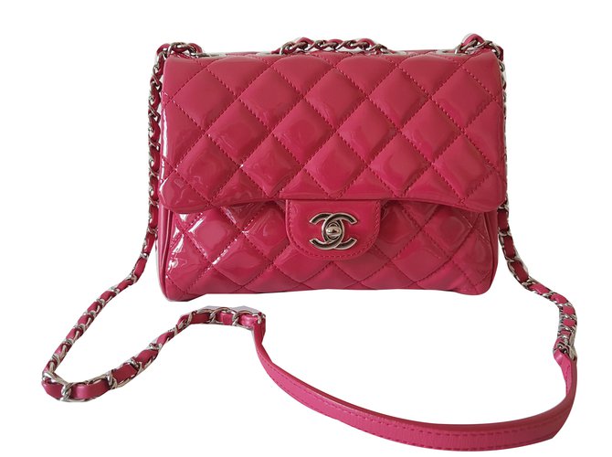 Classique Chanel Timeless Cuir vernis Rose  ref.74950