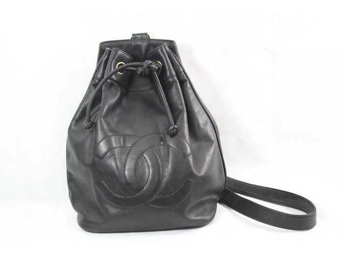 Chanel Backpack Black Leather  ref.74990