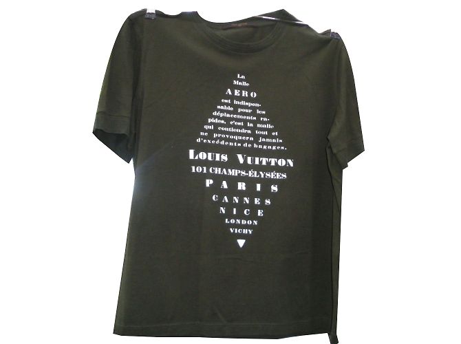 Camiseta Louis Vuitton de algodón caqui
