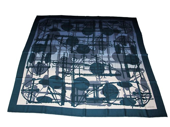 Hermès Sciarpe di seta Blu Cachemire