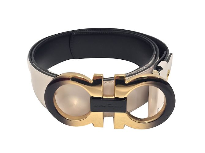 Salvatore Ferragamo Gürtel Weiß Leder