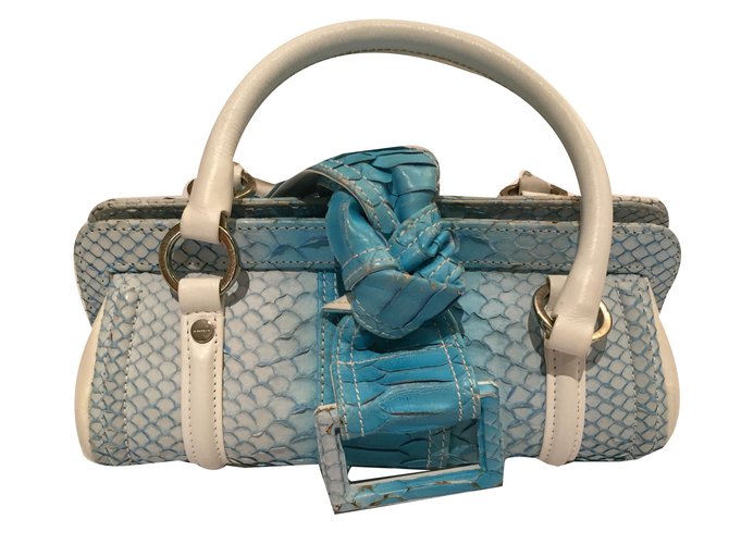 Givenchy Handtaschen Weiß Blau Python  ref.75049