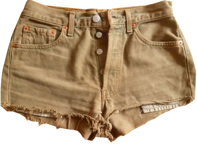 Levi's Pantalones cortos Caqui Algodón  ref.75093