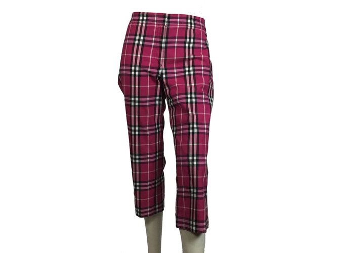 Burberry Pantalons Coton Elasthane Nylon Multicolore  ref.75118