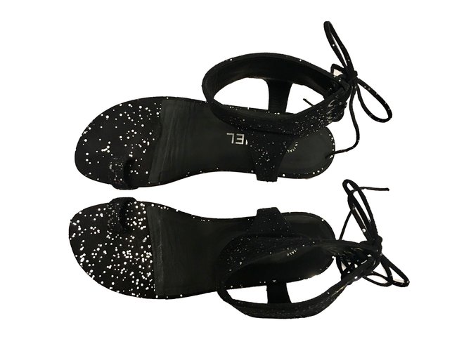 Chanel sandals Black Leather  ref.75135