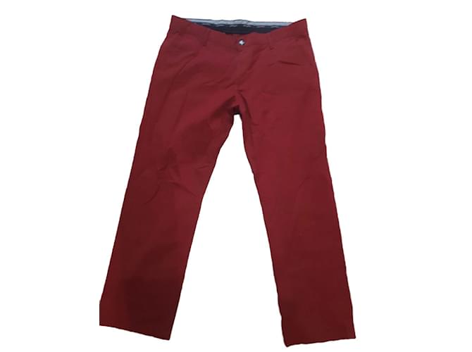 Hermès Pantalones Roja Algodón  ref.75156
