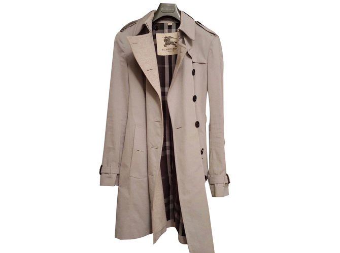 Burberry Trench coats Grey Cotton  ref.75157