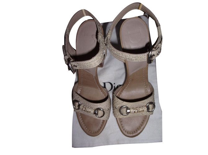 Dior sandals Beige Leather  ref.75181