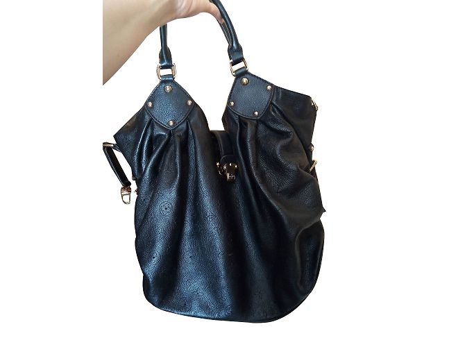 Borsa a mano Louis Vuitton Mahina in pelle nera Nero