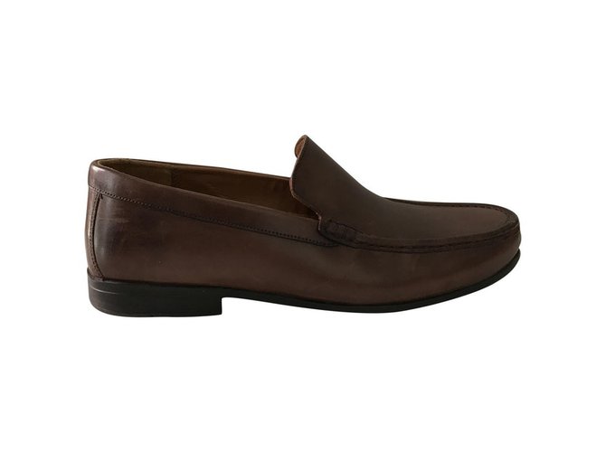 Clarks Loafers Slip ons Brown Leather  ref.75187