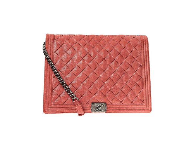 Chanel Boy Red Leather  ref.75199