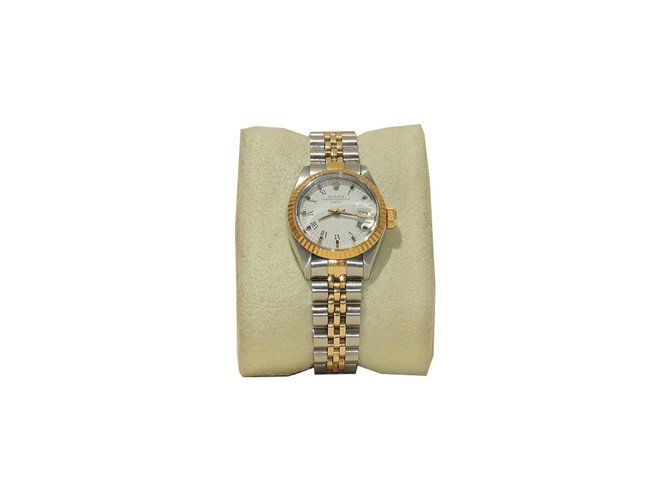 Rolex Vintage Lady Datejust Bianco Acciaio Oro  ref.75207